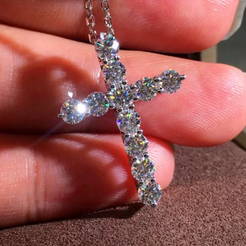 Sterling Silver Cross Necklace - Picture 2 of 4